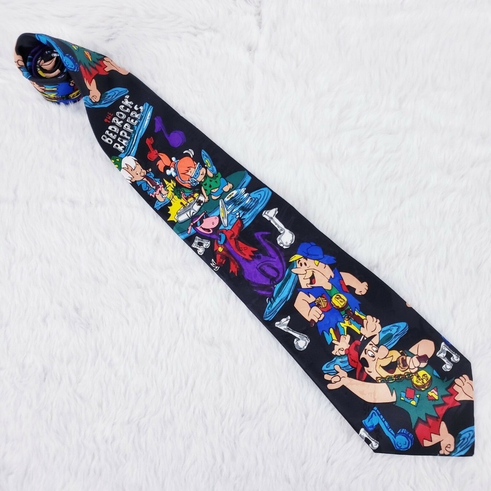 Hanna Barbera Flintstones Men 100% Polyester Necktie Size 57x4 - NWOT